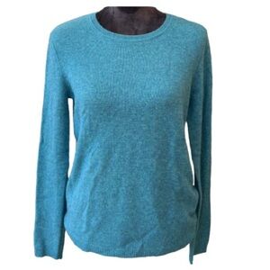 Tahari Pure Luxe Teal Cashmere Sweater, Size Medium
